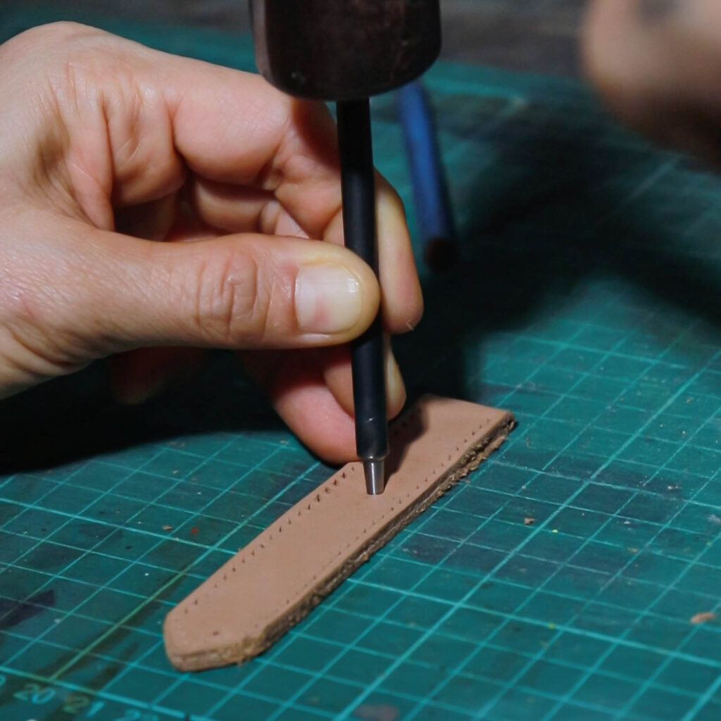 Handcraft watch strap process - Creating Strap Holes