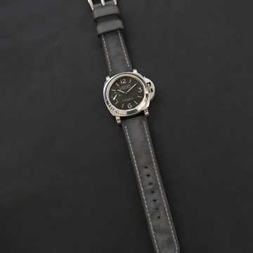 Arillo Grey Strap on Panerai Luminor by Gunny Straps