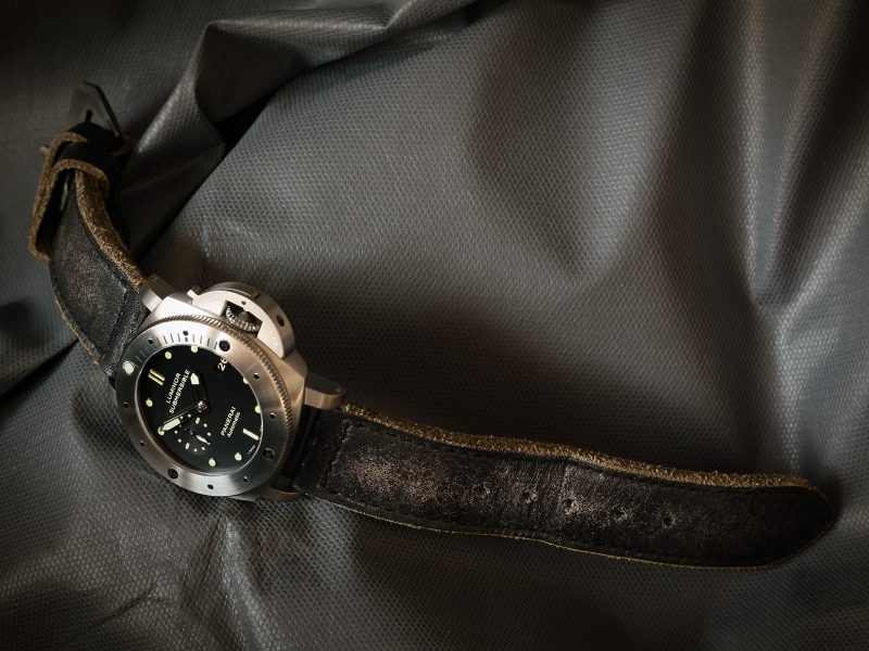 Mission Impossible Black Strap for Panerai by Gunny Straps