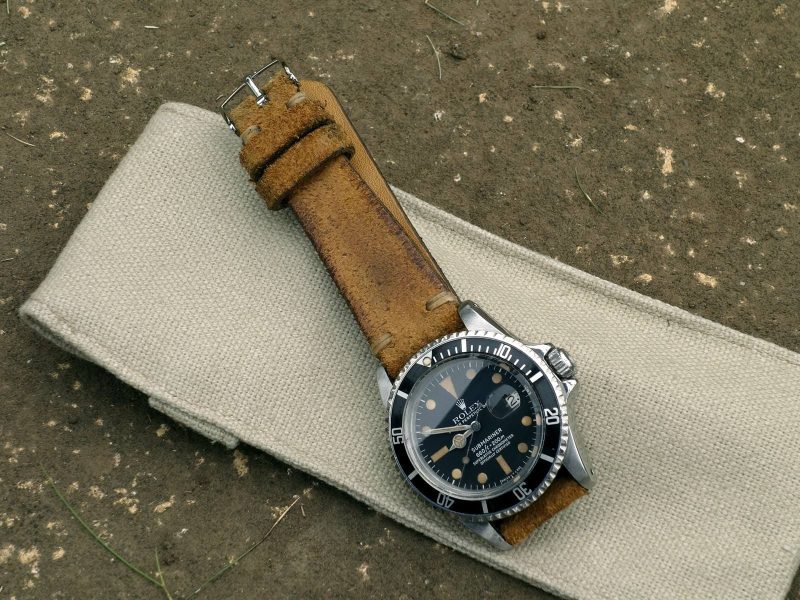 Minimalist Beige Leather Strap For Rolex by Gunny Straps