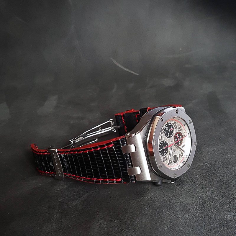 Black Lizard Strap for Audemars Piguet Royal Oak Offshore Chronograph by Gunny Straps