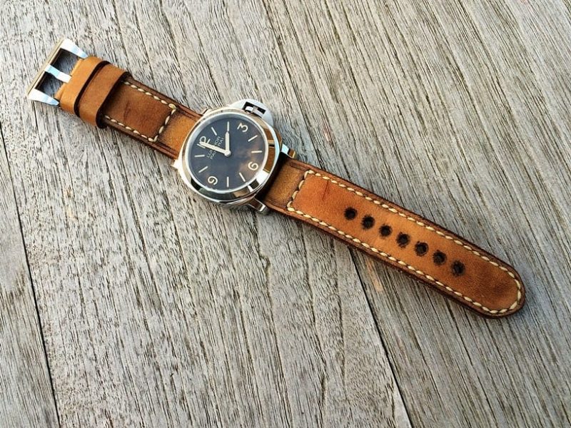 Caitlin 2 Lighter Stitch Strap for Panerai Luminor by Gunny Straps