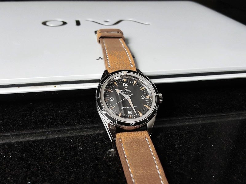 Pebble Tan Leather Strap For Omega Seamaster by Gunny Straps