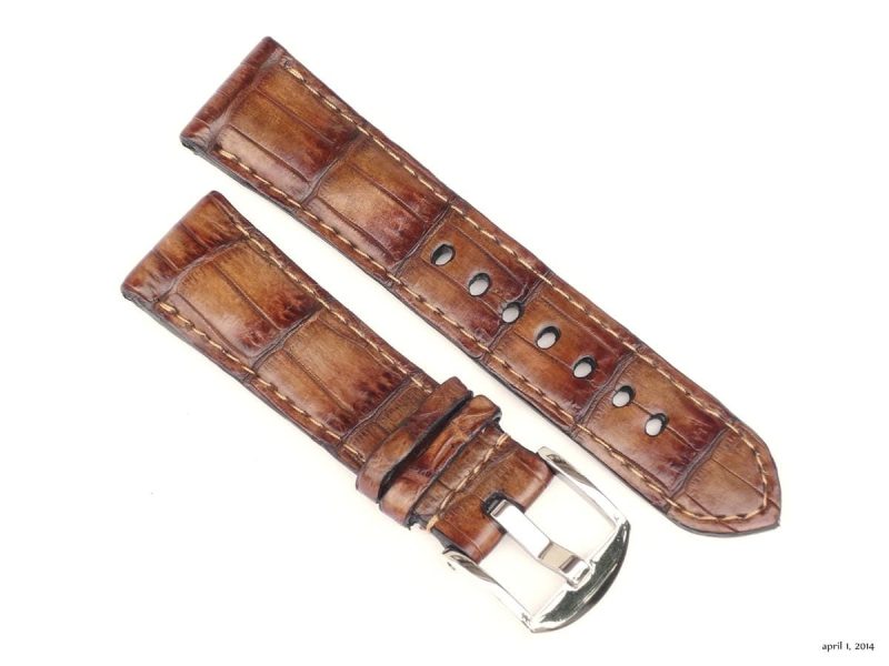 Amber Croco Leather Strap Watch By Gunny Straps