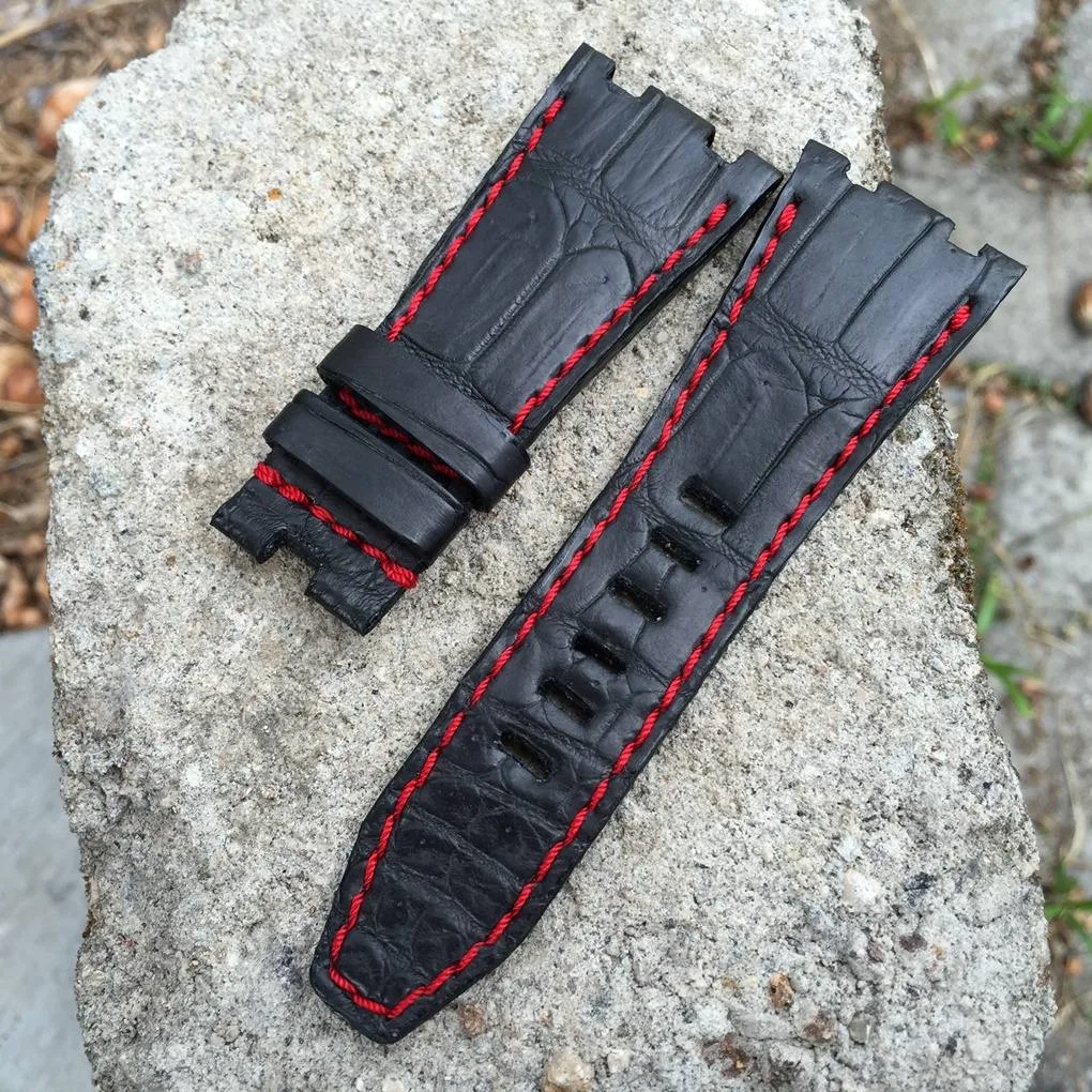 Black Croco Strap for Panerai - Gunny Straps