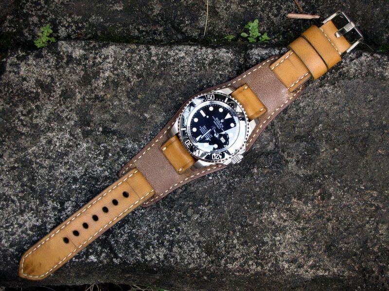 Bund 2 Tone Leather Strap For Rolex by Gunny Straps