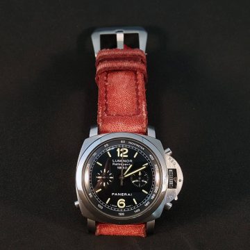 Canvas Red Strap for Panerai Luminor PAM213 by Gunny Straps