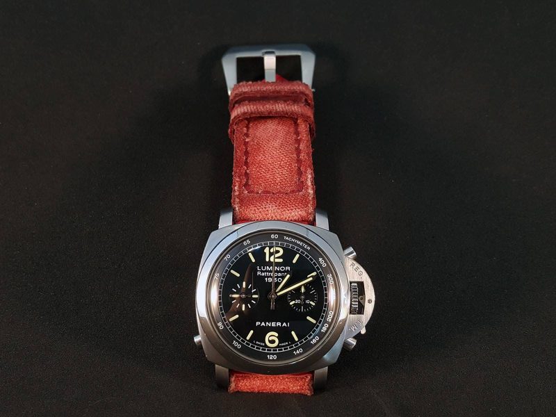 Canvas Red Strap for Panerai Luminor PAM213 by Gunny Straps