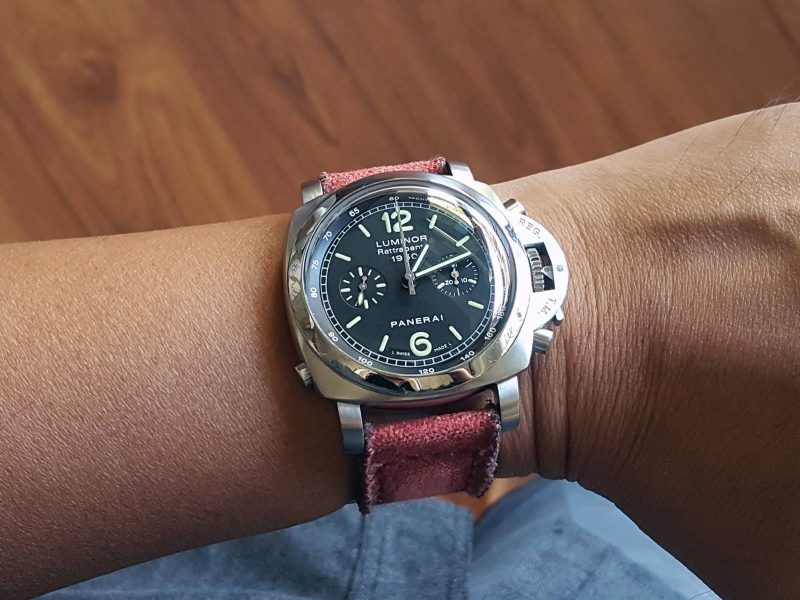 Canvas Red Strap for Panerai Luminor PAM213 by Gunny Straps