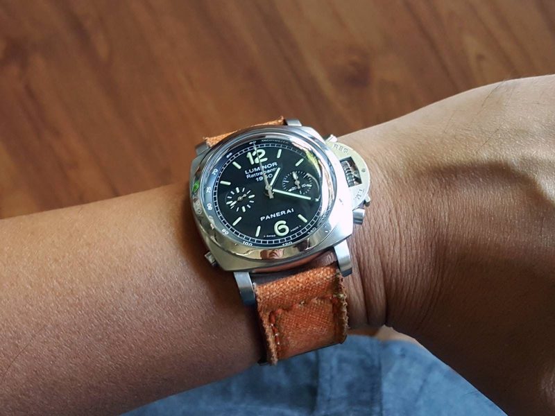 Canvas Orange No. 2 Strap for Panerai Luminor PAM213 by Gunny Straps