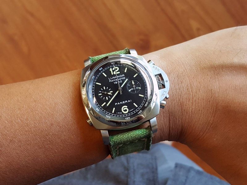 Canvas Lime Green No. 4 Strap for Panerai Luminor PAM213 by Gunny Straps