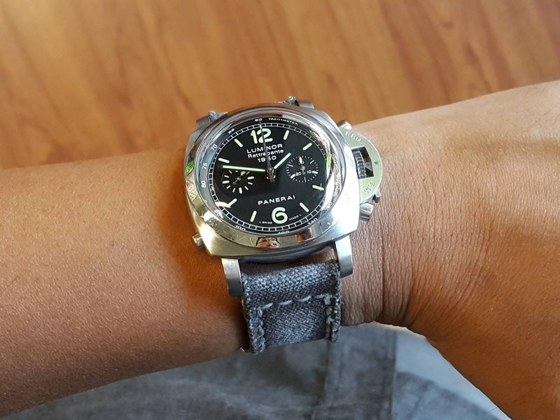 Canvas Purplish Grey Strap for Panerai Luminor PAM213 by Gunny Straps