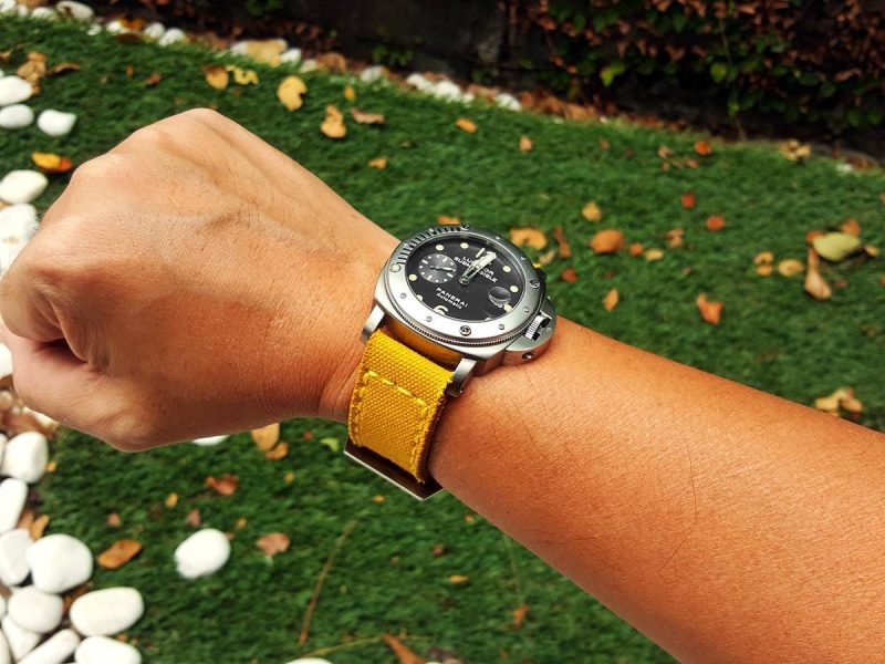 Canvas Yellow Strap for Panerai Luminor Submersible by Gunny Straps