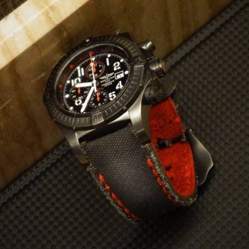 Canvas Noir Strap with Red Backing by Gunny Straps