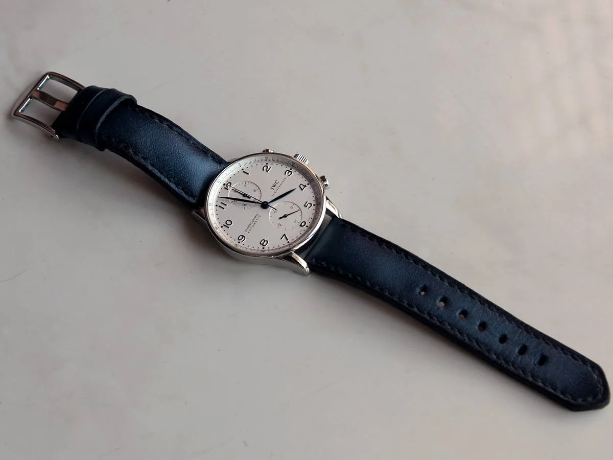 Deep Blue Leather Strap For IWC by Gunny Straps