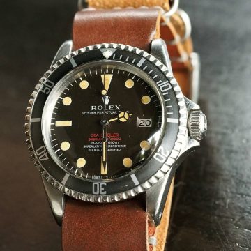 Burnt Umber Single Pass Strap for Rolex Sea Dweller by Gunny Straps