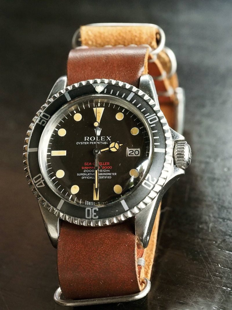 Burnt Umber Nato Strap for Rolex Sea Dweller by Gunny Straps