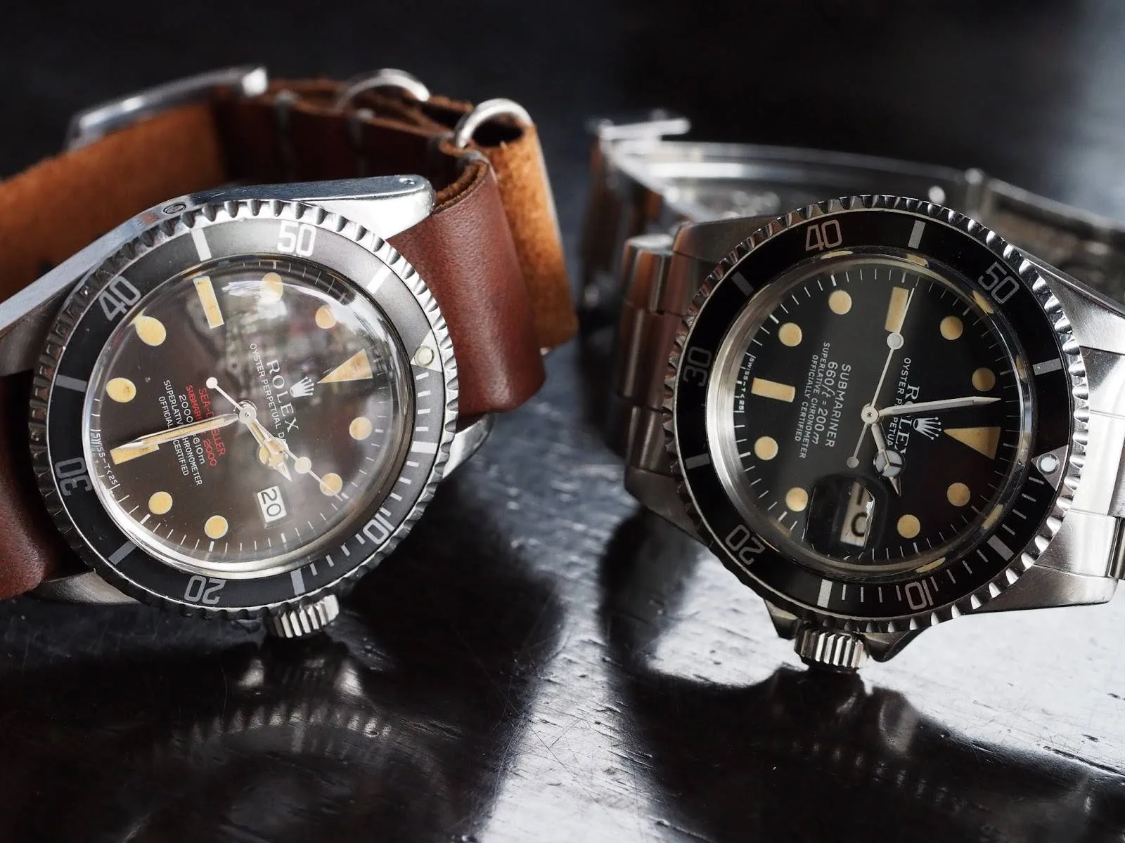 Burnt Umber Single Pass Strap for Rolex Sea Dweller and Rolex Submariner by Gunny Straps