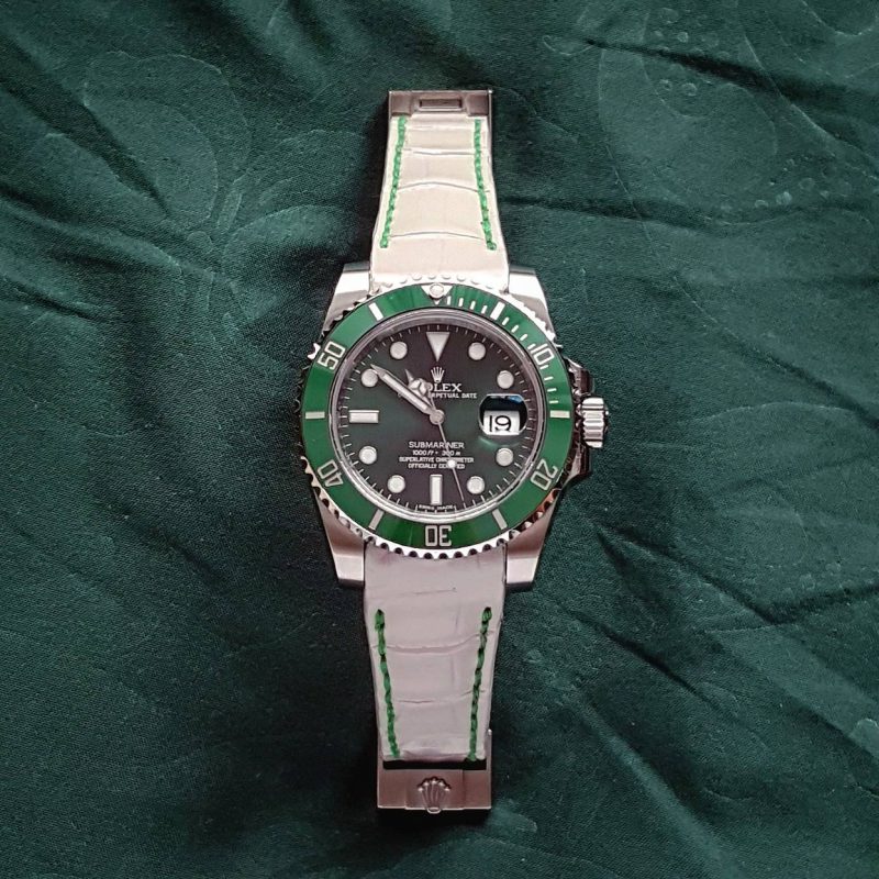 Off White Croco Leather Strap For Rolex by Gunny Straps