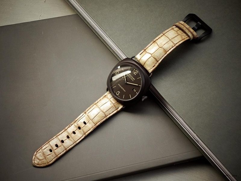 Opaline Croco Strap for Panerai Luminor by Gunny Straps