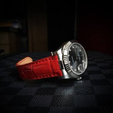Ruby Croco Strap For Rolex Datejust 41 by Gunny Straps