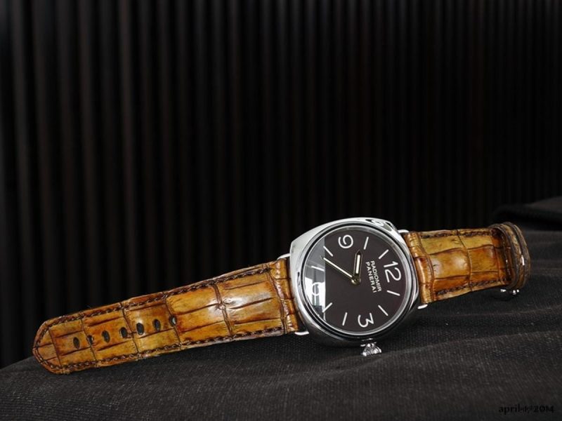 Topaz Croco 1 Strap on Panerai Radiomir by Gunny Straps