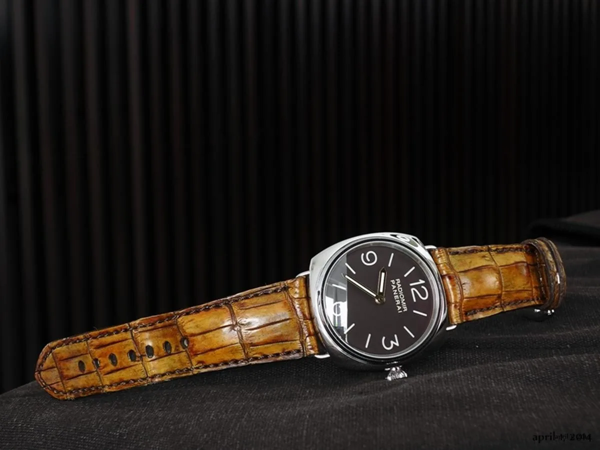 Topaz Croco 1 Strap on Panerai Radiomir by Gunny Straps
