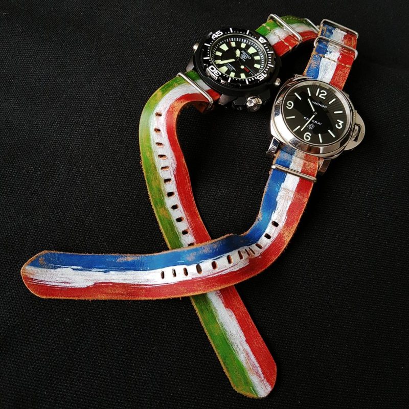 Tricolore Single Pass Watch Strap By Gunny Straps