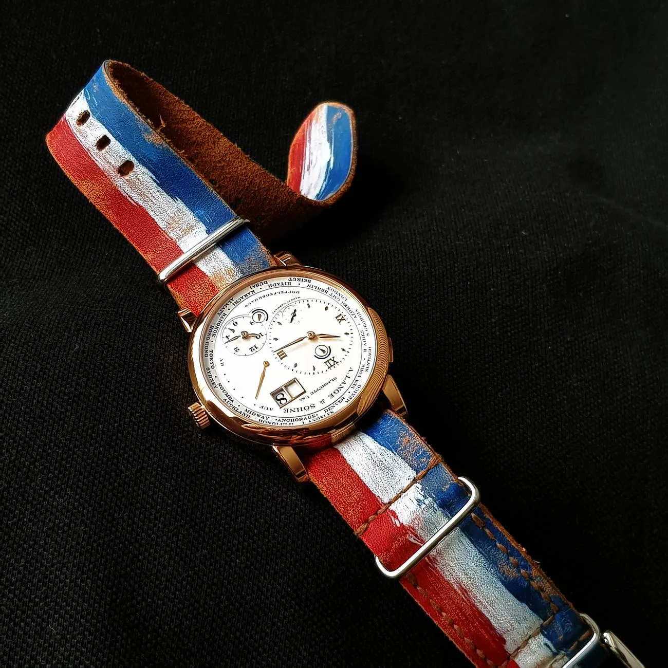 Tricolore Single Pass Watch Strap By Gunny Straps