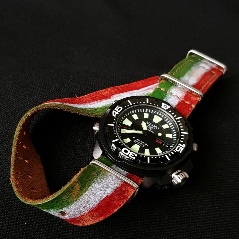 Tricolore Single Pass Watch Strap By Gunny Straps