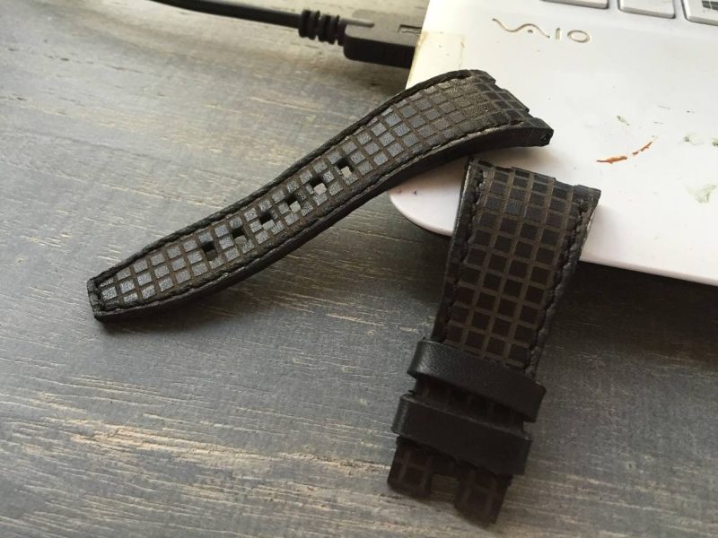 Black Chessboard Leather Strap For Audemars Piguet by Gunny Straps