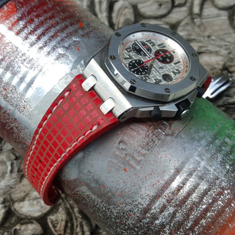 Black Chessboard Leather Strap For Audemars Piguet Royal Oak Offshore Chronograph by Gunny Straps