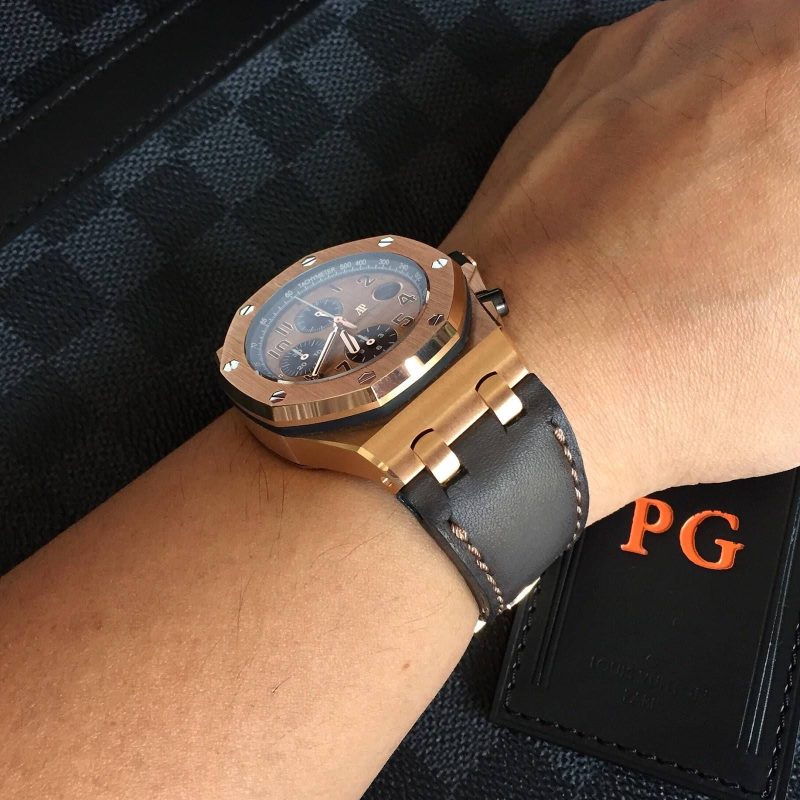 Grey 2014 Leather For Audemars Piguet Royal Oak Offshore Chronograph by Gunny Straps