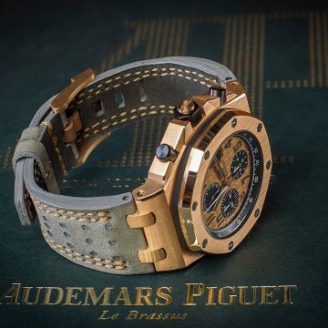 Audemars Piguet Straps - Racing Grey with Double Rose Gold Stitch by Gunny Straps