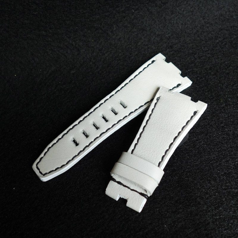 White with Black Stitch Strap for Audemars Piguet by Gunny Straps