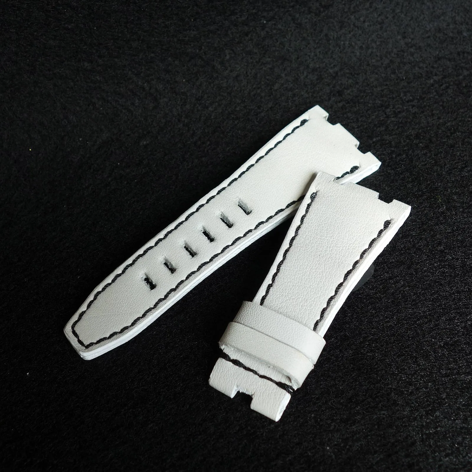 Audemars Piguet Straps - White with Black Stitch by Gunny Straps