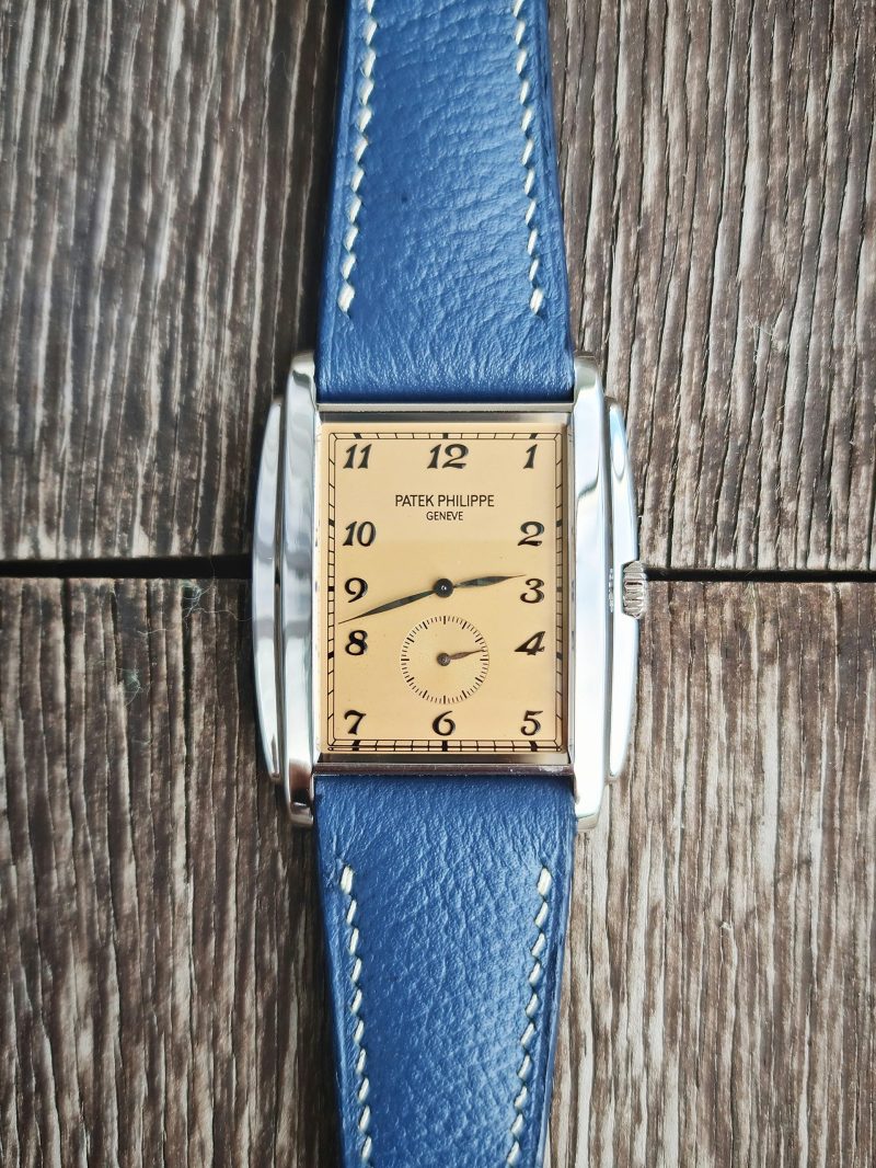 Pebble Airforce Blue Leather Strap For Patek Philippe 5124G/001 Gondolo by Gunny Straps