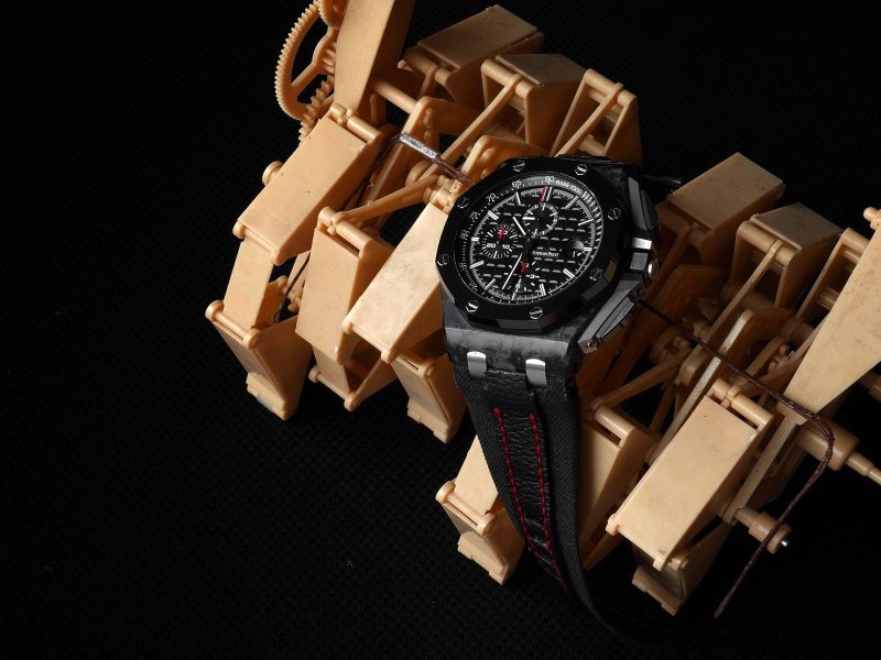 Threesome All Black Leather Strap for Audemars Piguet Royal Oak Offshore Chronograph by Gunny Straps