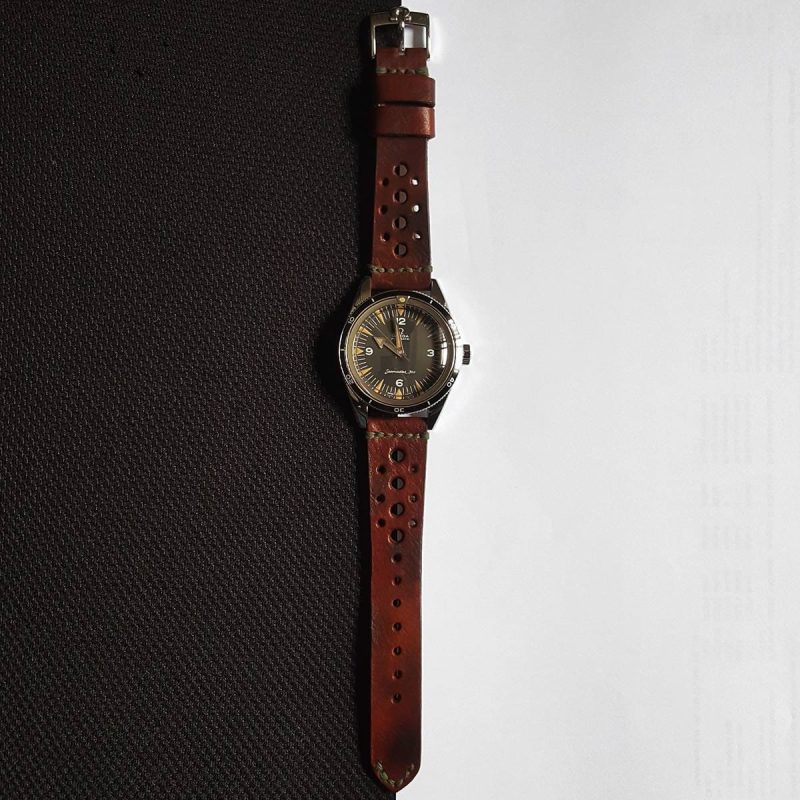 Rally Maroon Leather Strap For Omega Seamaster by Gunny Straps