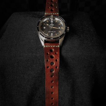Rally Maroon Leather Strap For Omega Seamaster by Gunny Straps