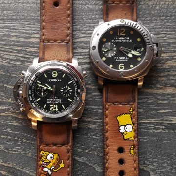 Caitlin 2 Strap With Bart Simpson and Spongebob for Panerai Luminor by Gunny Straps