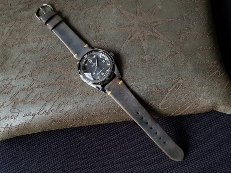 Gurney 1 Leather Strap For Omega Seamaster by Gunny Straps