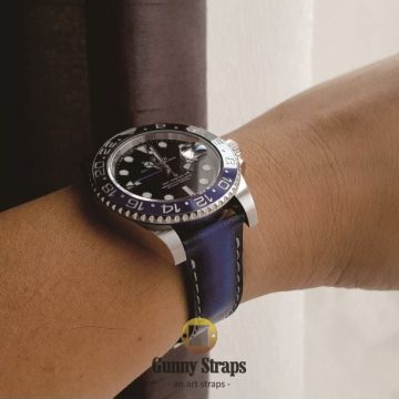 Deep BLNR MK2 Leather Strap For Rolex Batman by Gunny Straps