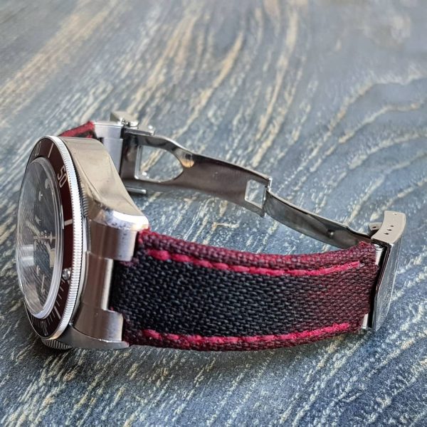 canvas 2 tone black red on tudor watches 2 by gunny straps official online store