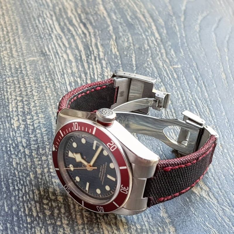 canvas 2 tone black red on tudor watches 1 by gunny straps official online store