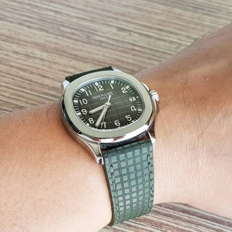 Khaki Chessboard Strap For Patek Philippe Aquanaut 5167A by Gunny Straps