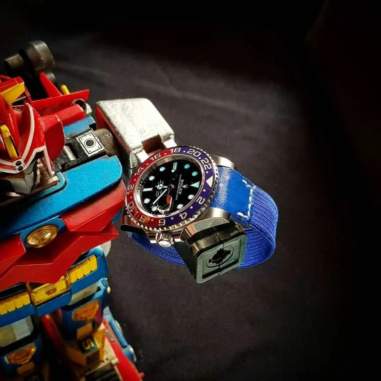 Blue Kolor Strap For Rolex Pepsi by Gunny straps