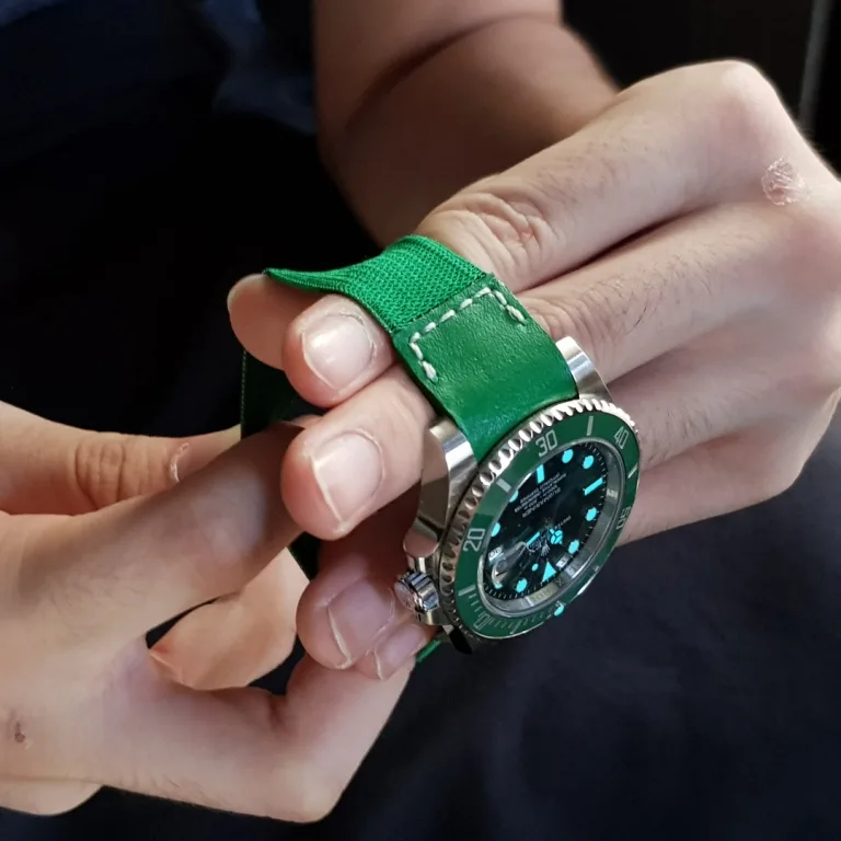Green Kolor Strap For Rolex Hulk by Gunny straps