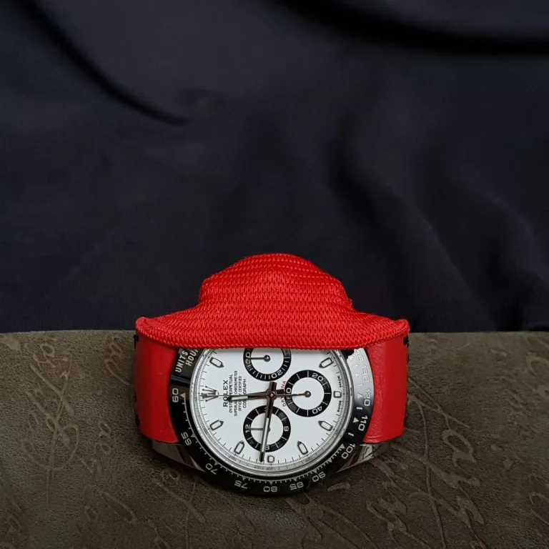 Red Kolor Strap For Rolex Daytona Panda by Gunny straps