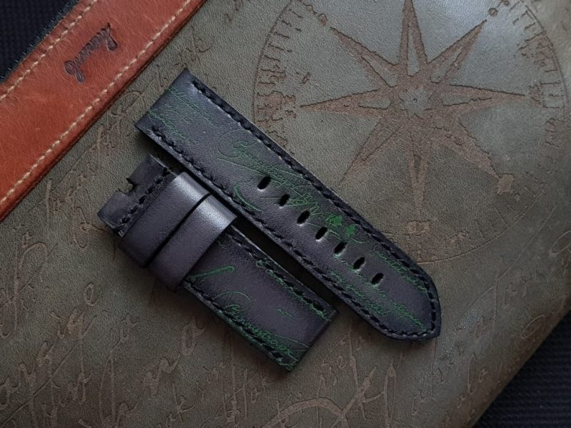 deep black green scritto rolex hulk gunny straps